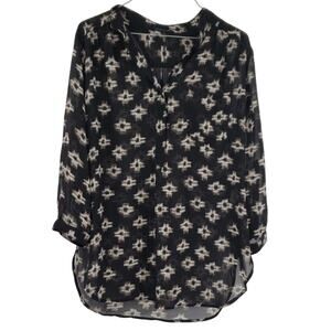 CALS Geometric Print Blouse Womens Womens Size Large L